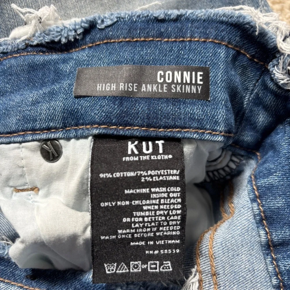 KUT FROM THE KLOTH Connie High Rise Ankle Skinny Blue Denim Jeans Women's Size 0